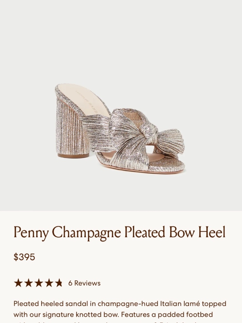 LOEFFLER RANDALL Pleated Bow Heel